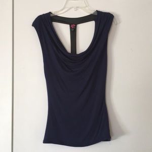 Navy t back top